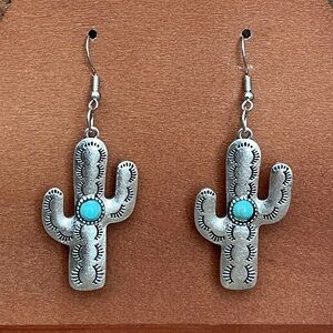 Stamped Saguaro Cactus Earrings